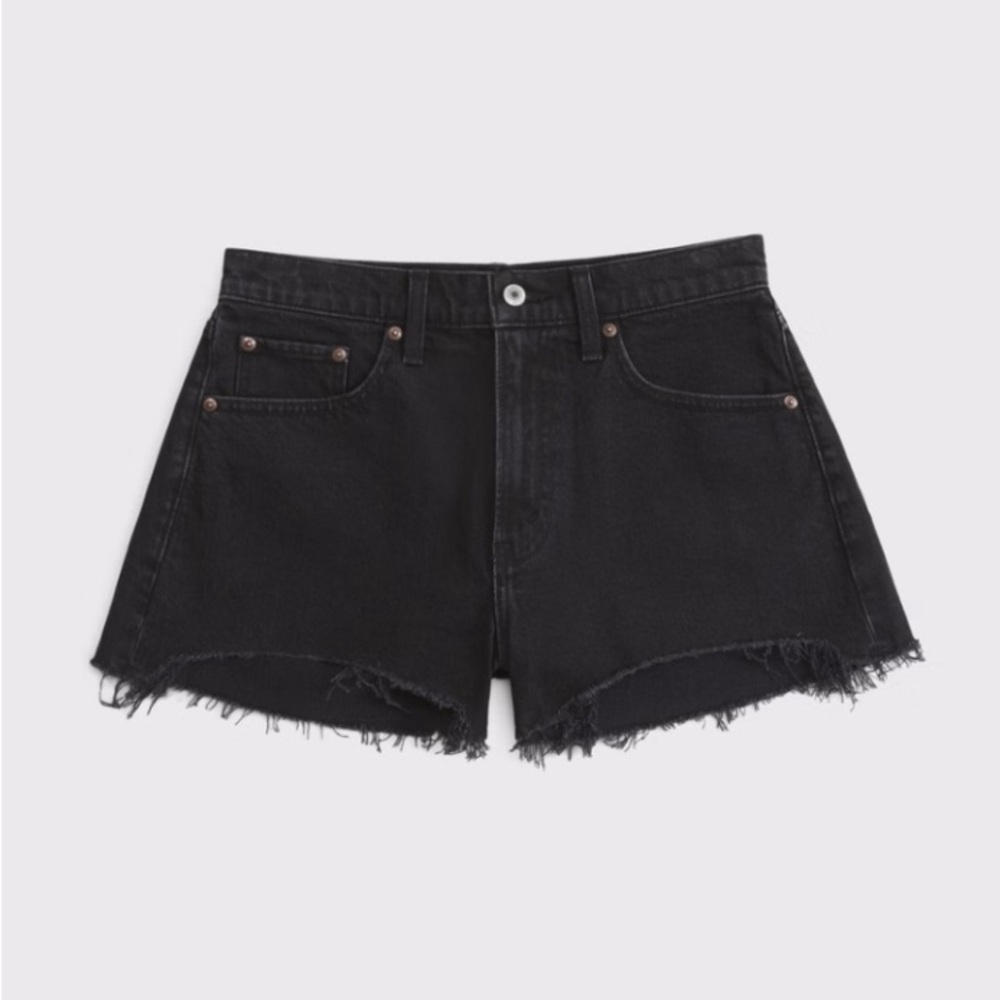 Abercrombie & Fitch Black High-Rise Mom Shorts – Size 25